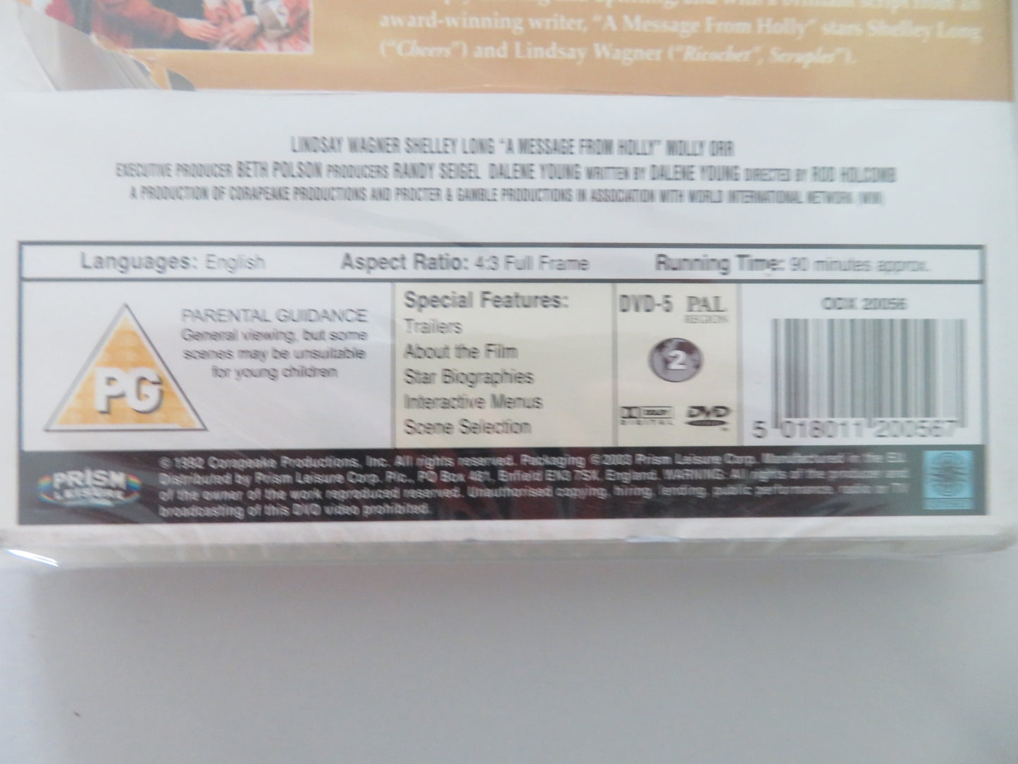 A MESSAGE FROM HOLLY (DVD) LINDSAY WAGNER SHELLEY LONG 1992 REGION 2 - Rendezvous Cinema