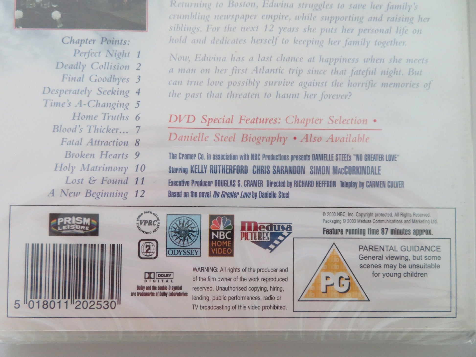 DANIELLE STEEL'S NO GREATER LOVE (DVD) KELLY RUTHERFORD 1995 REGION 2 - Rendezvous Cinema