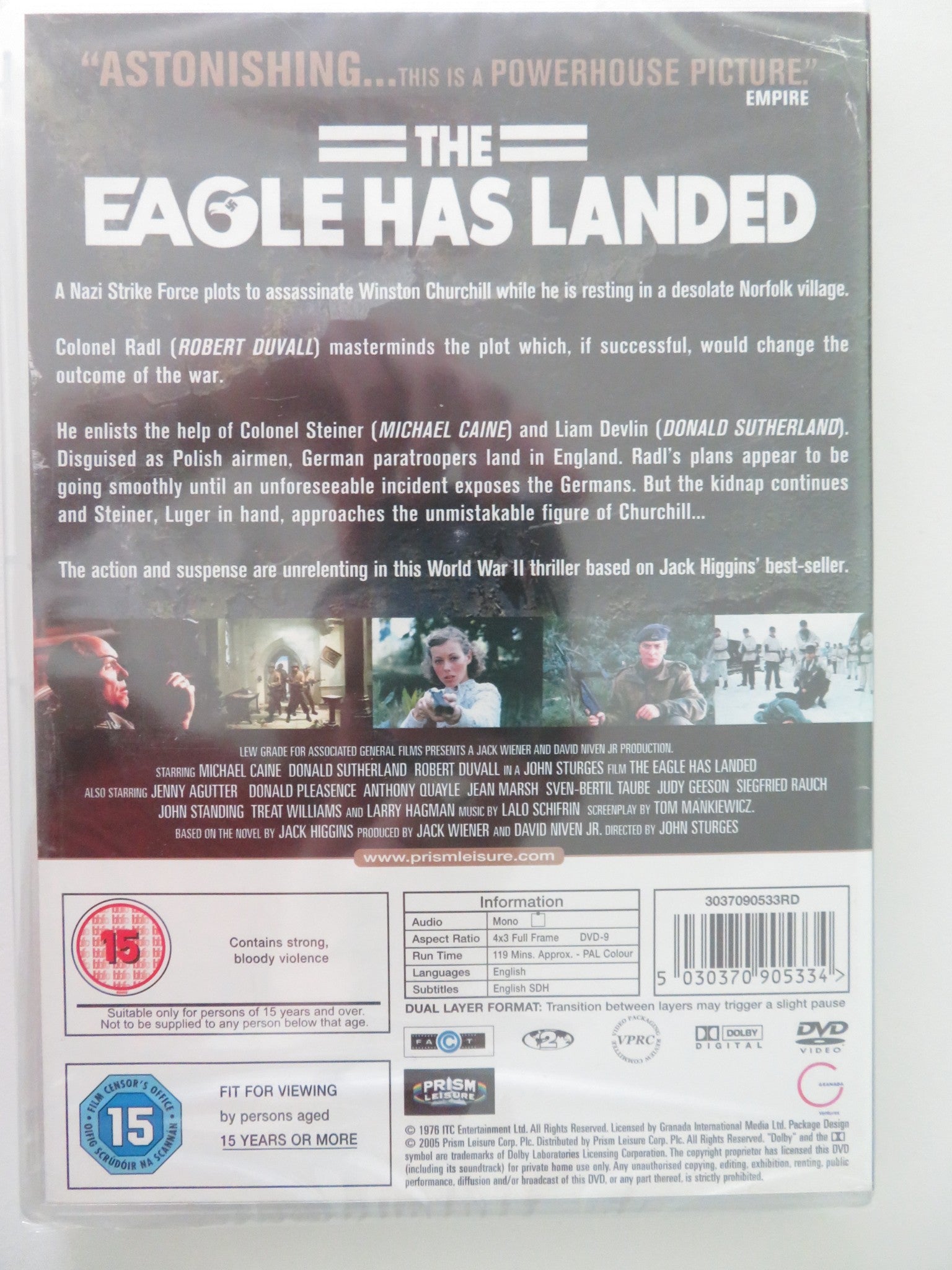 THE EAGLE HAS LANDED - B (DVD) MICHAEL CAINE DONALD SUTHERLAND 1976 REGION 2 - Rendezvous Cinema