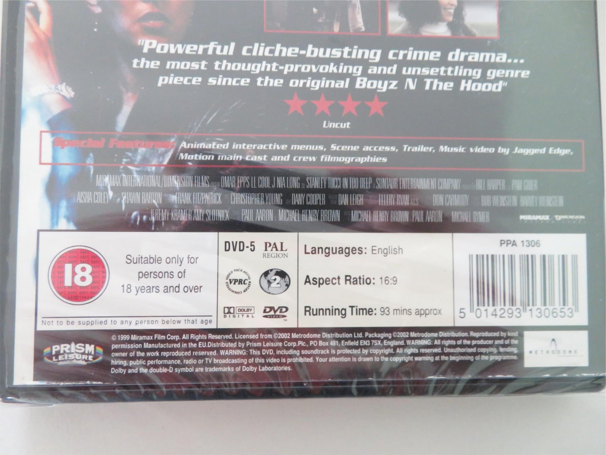 IN TOO DEEP (DVD) OMAR EPPS LL COOL J 1999 REGION 2 - Rendezvous Cinema