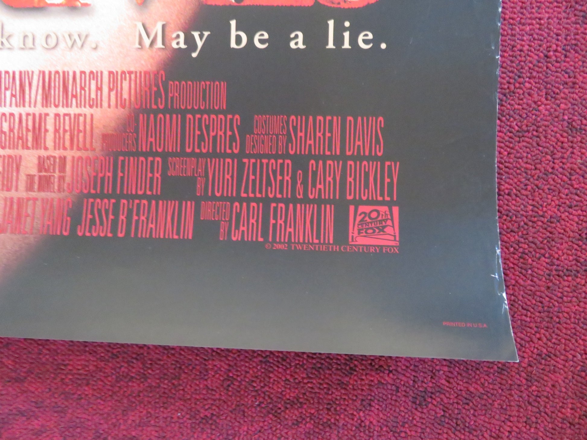 HIGH CRIMES VERSION A - b US ONE SHEET ROLLED POSTER ASHLEY JUDD M. FREEMAN 2002 - Rendezvous Cinema