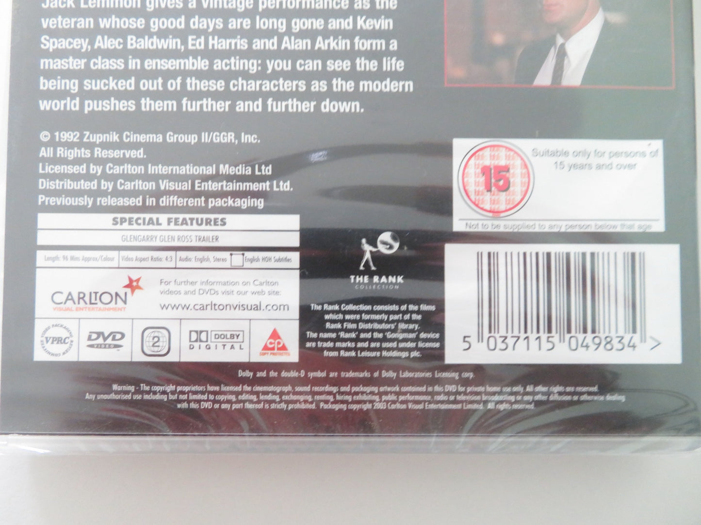 GLENGARRY GLEN ROSS (DVD) AL PACINO JACK LEMMON 1992 REGION 2 - Rendezvous Cinema