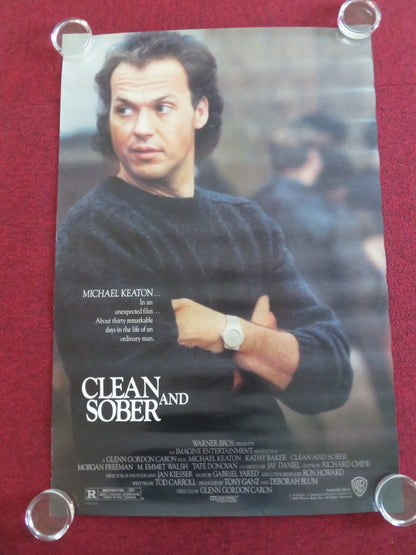 CLEAN AND SOBER US ONE SHEET ROLLED POSTER MICHAEL KEATON MORGAN FREEMAN 1988
