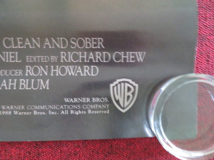 CLEAN AND SOBER US ONE SHEET ROLLED POSTER MICHAEL KEATON MORGAN FREEMAN 1988