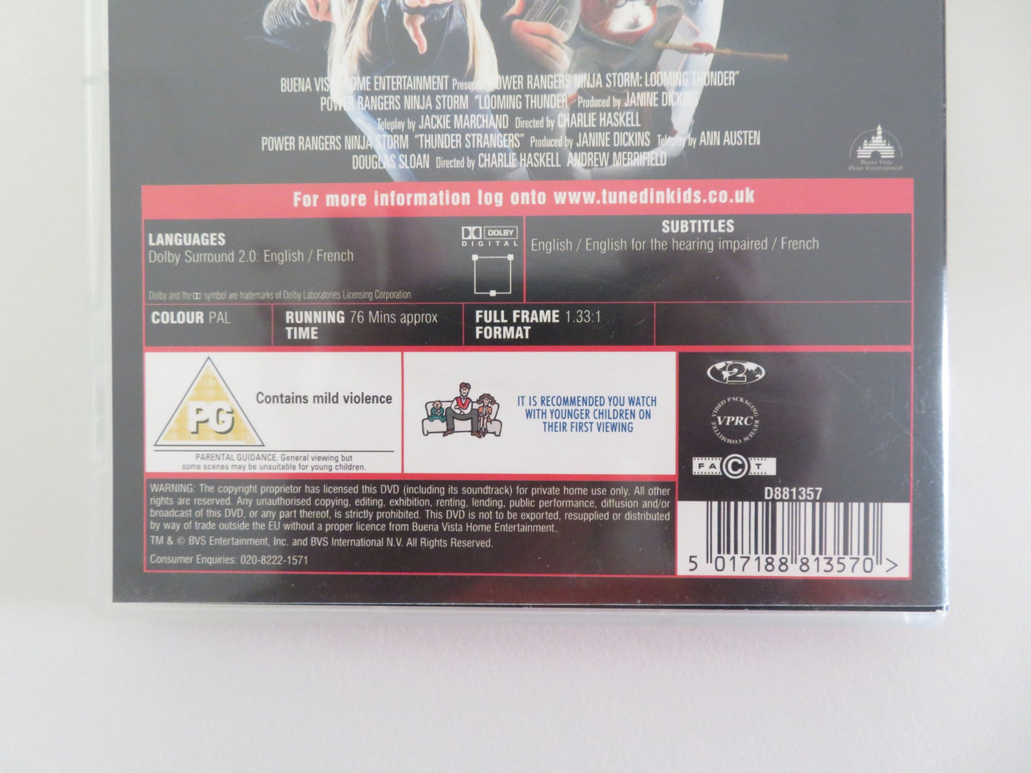 POWER RANGERS: NINJA STORM - LOOMING THUNDER (DVD) PUA MAGASIVA 2003 REGION 2