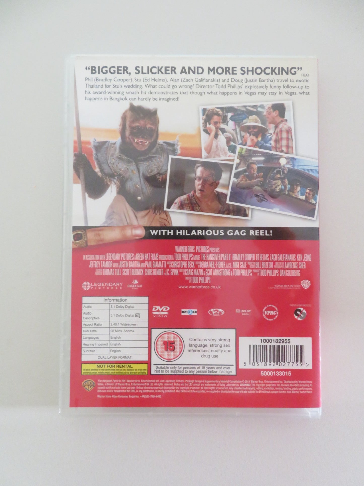 THE HANGOVER PART II (DVD) BRADLEY COOPER ED HELMS 2011 REGION 2