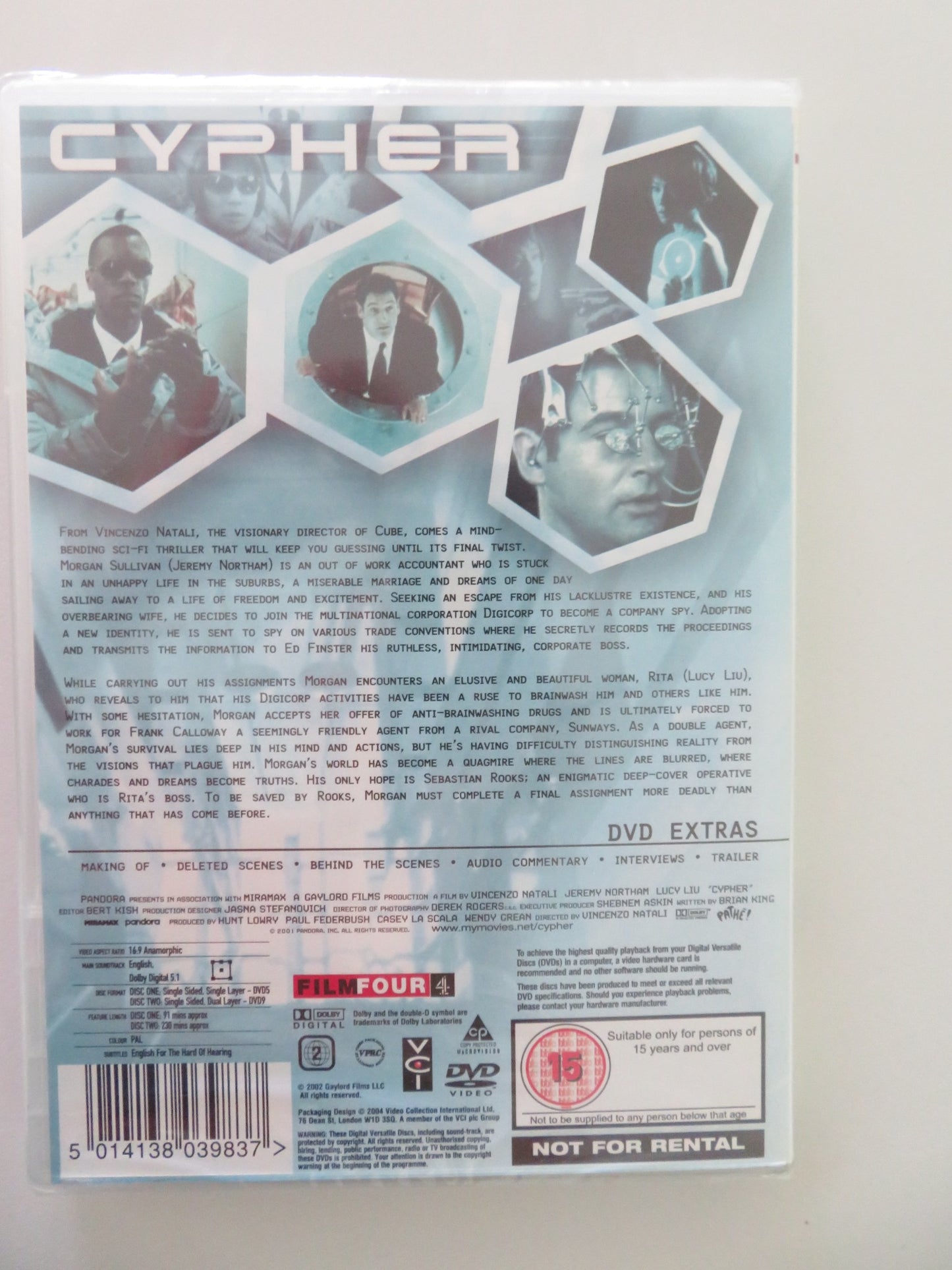 CYPHER (DVD) JEREMY NORTHAM LUCY LIU 2002 REGION 2