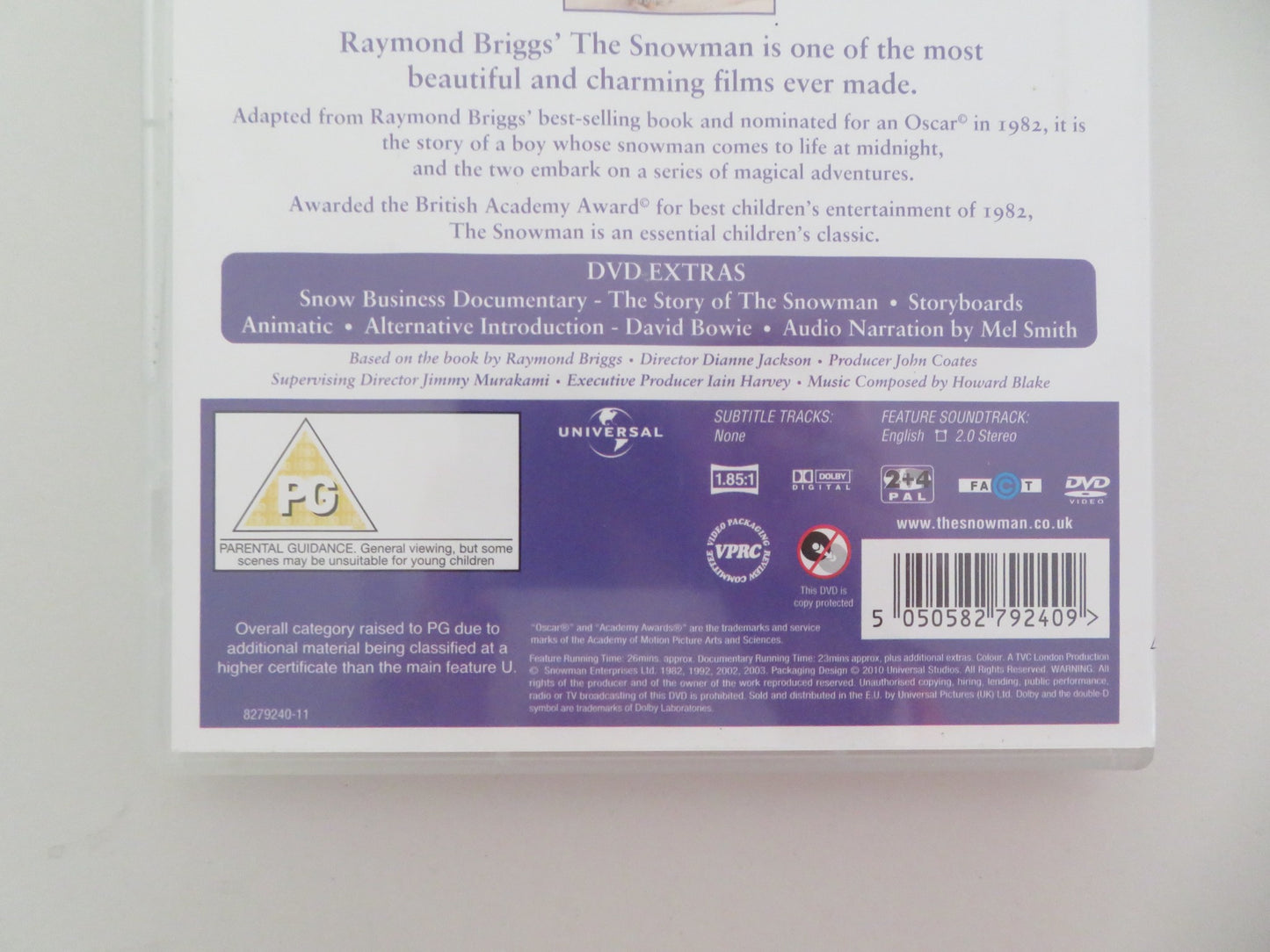 THE SNOWMAN - SPECIAL EDITION (DVD) DAVID BOWIE RAYMOND BRIGGS 1982 REGION 2, 4