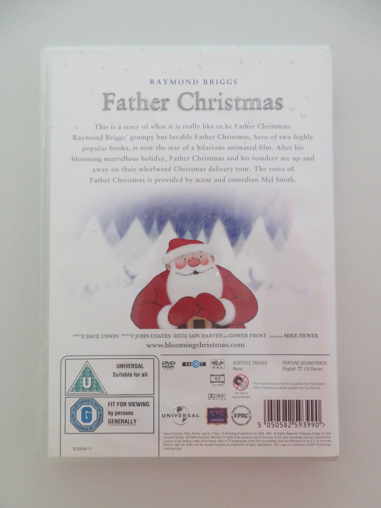 FATHER CHRISTMAS (DVD) MEL SMITH RAYMOND BRIGGS 1991 REGION 2, 4