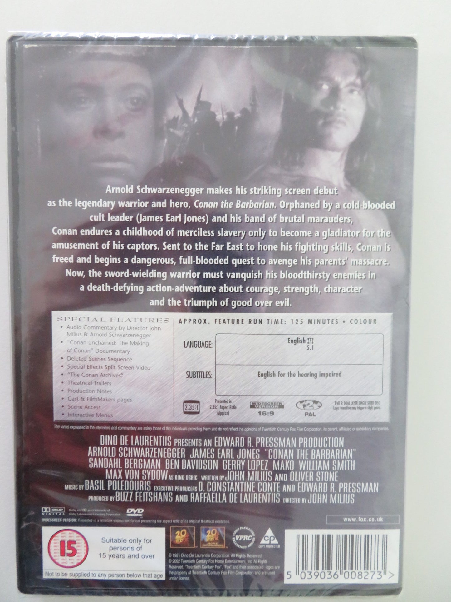 CONAN THE BARBARIAN (DVD) ARNOLD SCHWARZENEGGER JAMES EARL JONES 1982 REGION 2 - Rendezvous Cinema