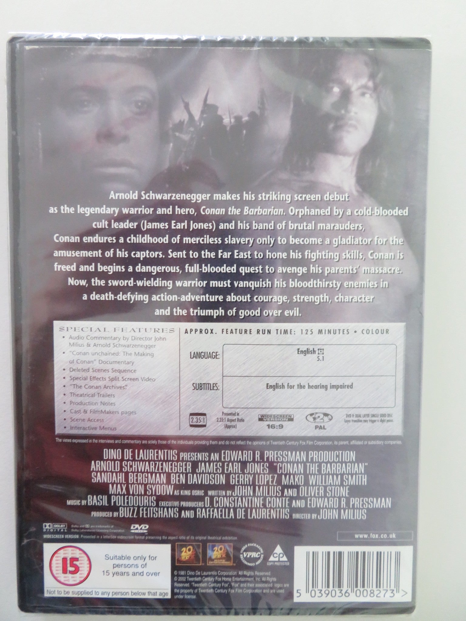 CONAN THE BARBARIAN (DVD) ARNOLD SCHWARZENEGGER JAMES EARL JONES 1982 REGION 2 - Rendezvous Cinema