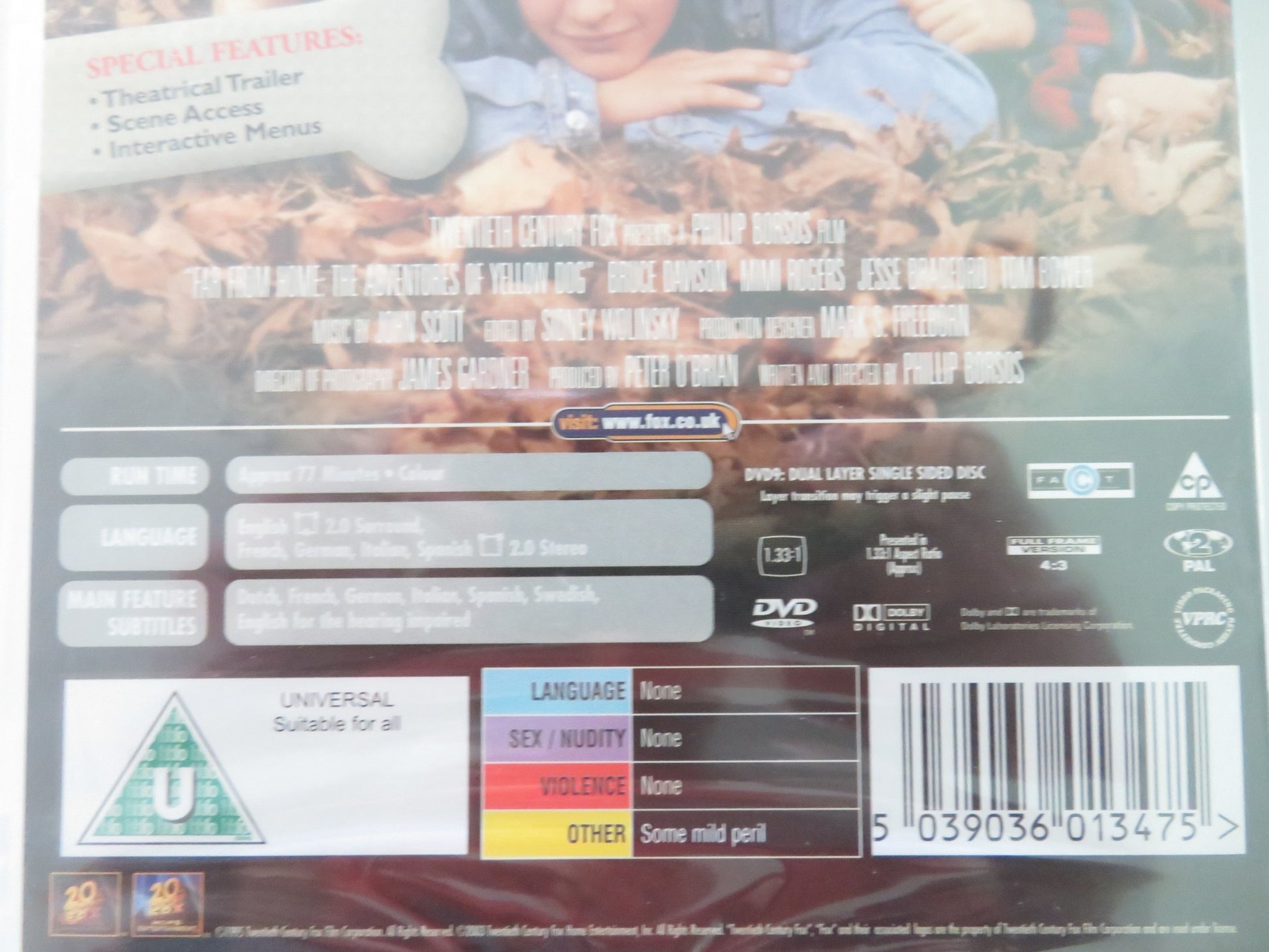 FAR FROM HOME THE ADVENTURES OF YELLOW DOG (DVD) BRUCE DAVISON 1995 REGION 2 - Rendezvous Cinema