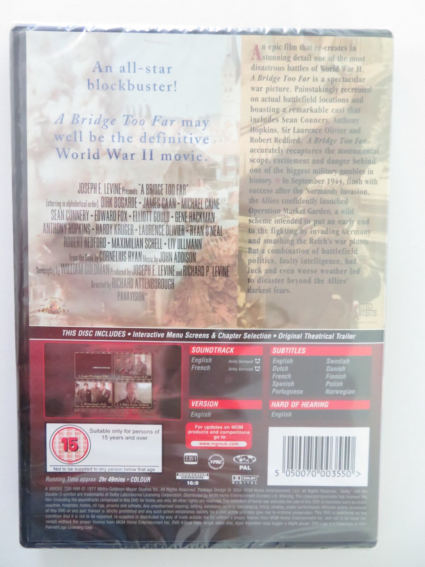 A BRIDGE TOO FAR (DVD) DIRK BOGARDE JAMES CAAN 1977 REGION 2 - Rendezvous Cinema