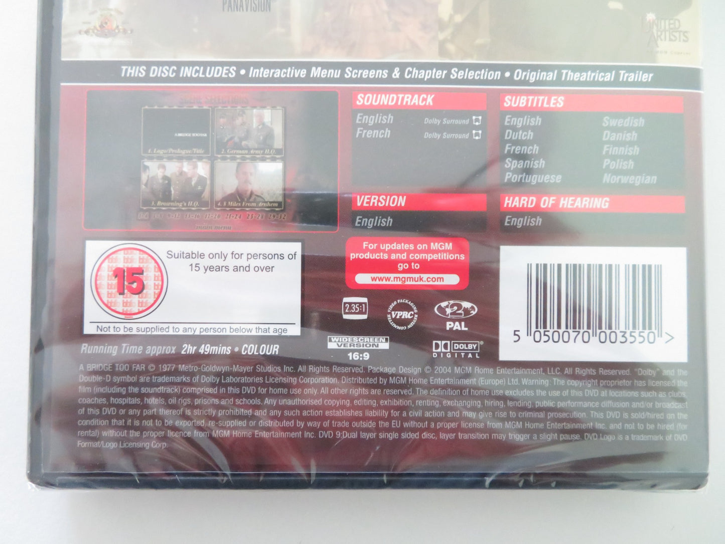 A BRIDGE TOO FAR (DVD) DIRK BOGARDE JAMES CAAN 1977 REGION 2 - Rendezvous Cinema