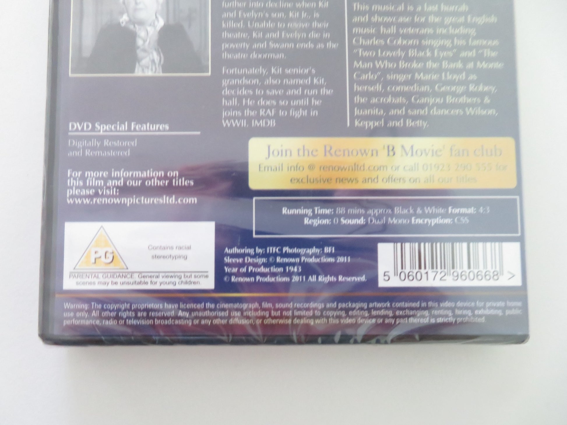 VARIETY JUBILEE (DVD) REGINALD PURDELL ELLIS IRVING 1943 REGION 0 - Rendezvous Cinema