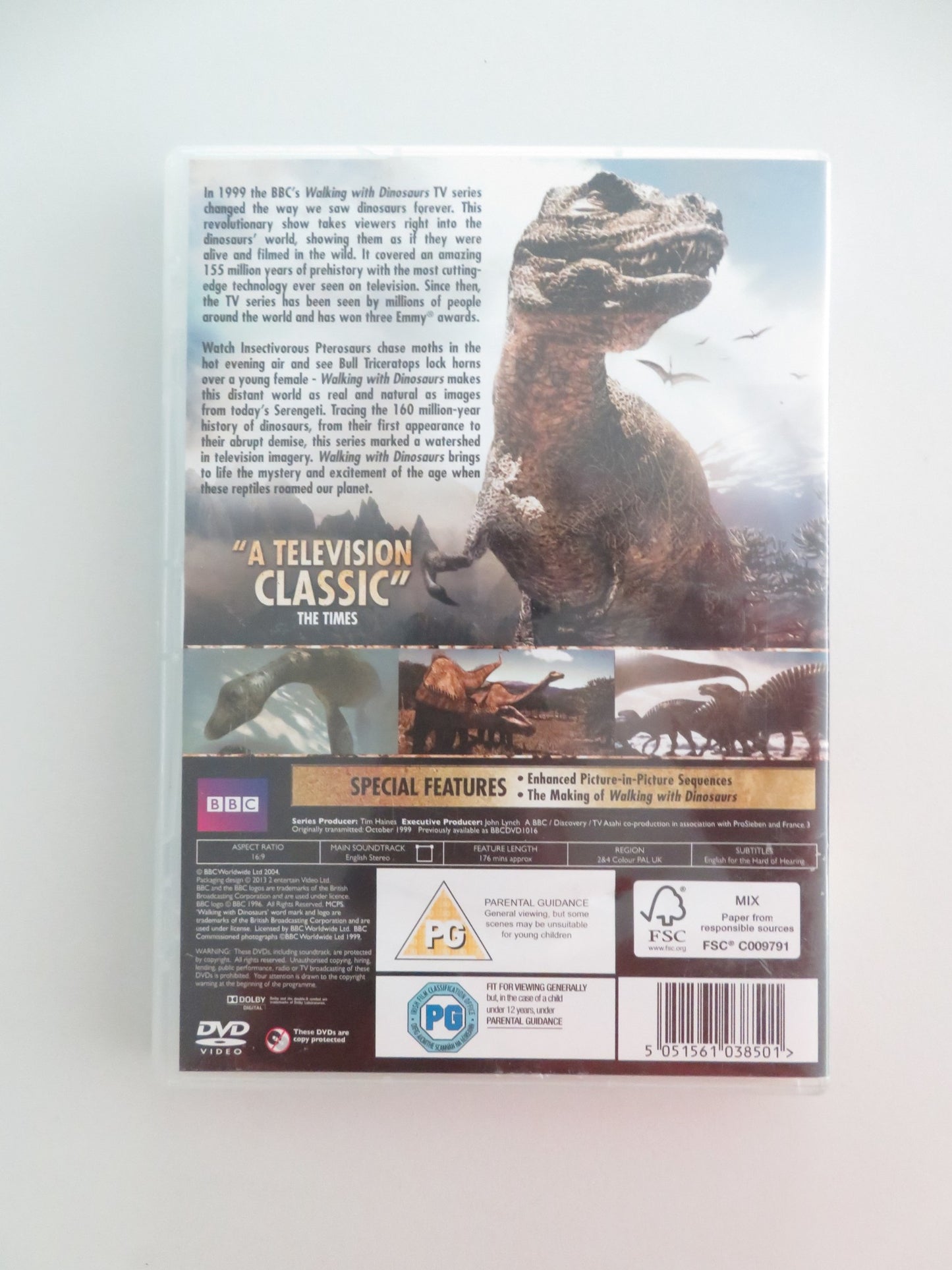 WALKING WITH DINOSAURS - THE ORIGINAL SERIES - 2 DISCS (DVD) 1999 REGION 2 + 4