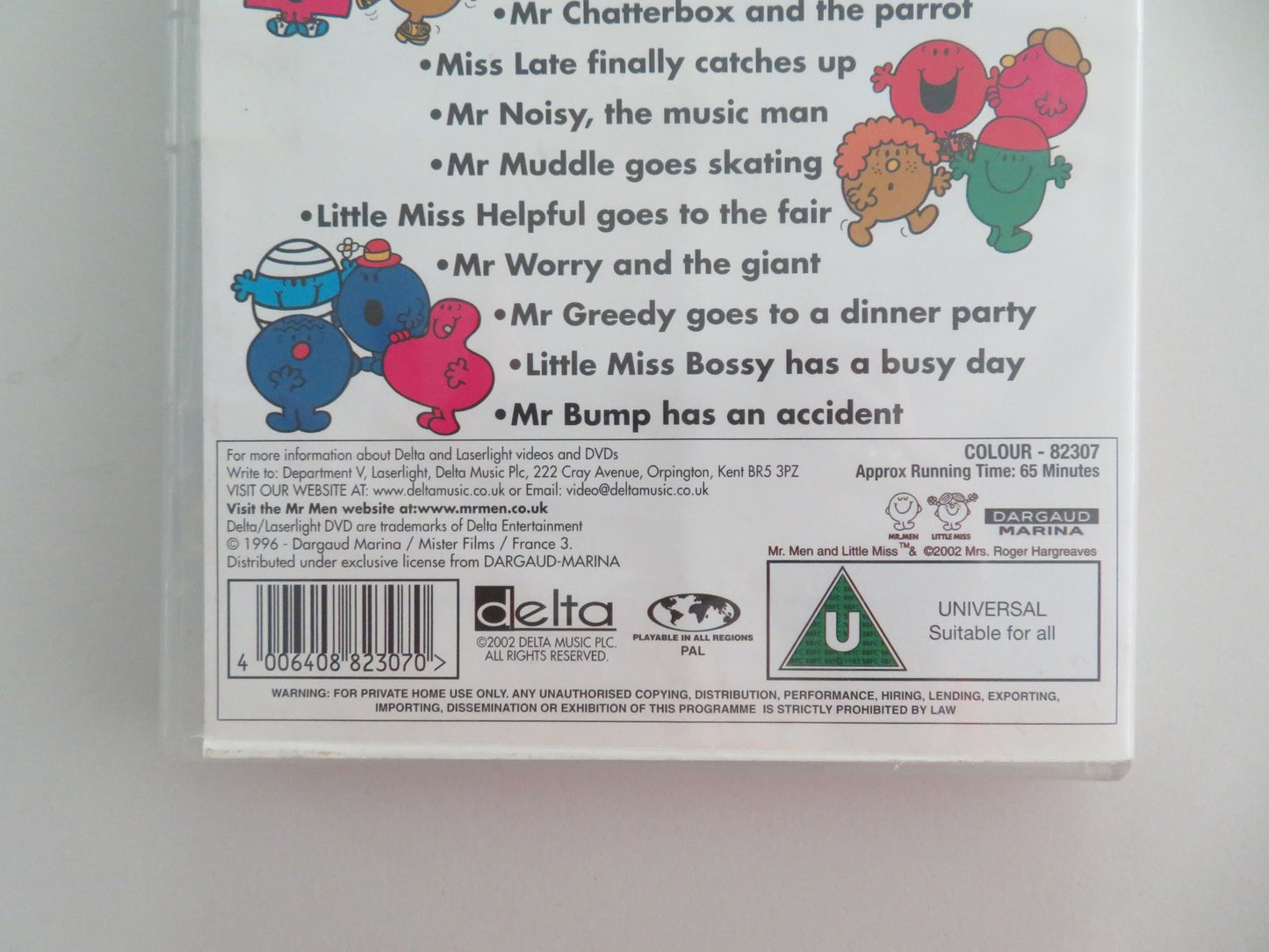 MR. MEN AND LITTLE MISS - MR. STRONG MAKES A SPLASH (DVD) 2002 REGION ALL