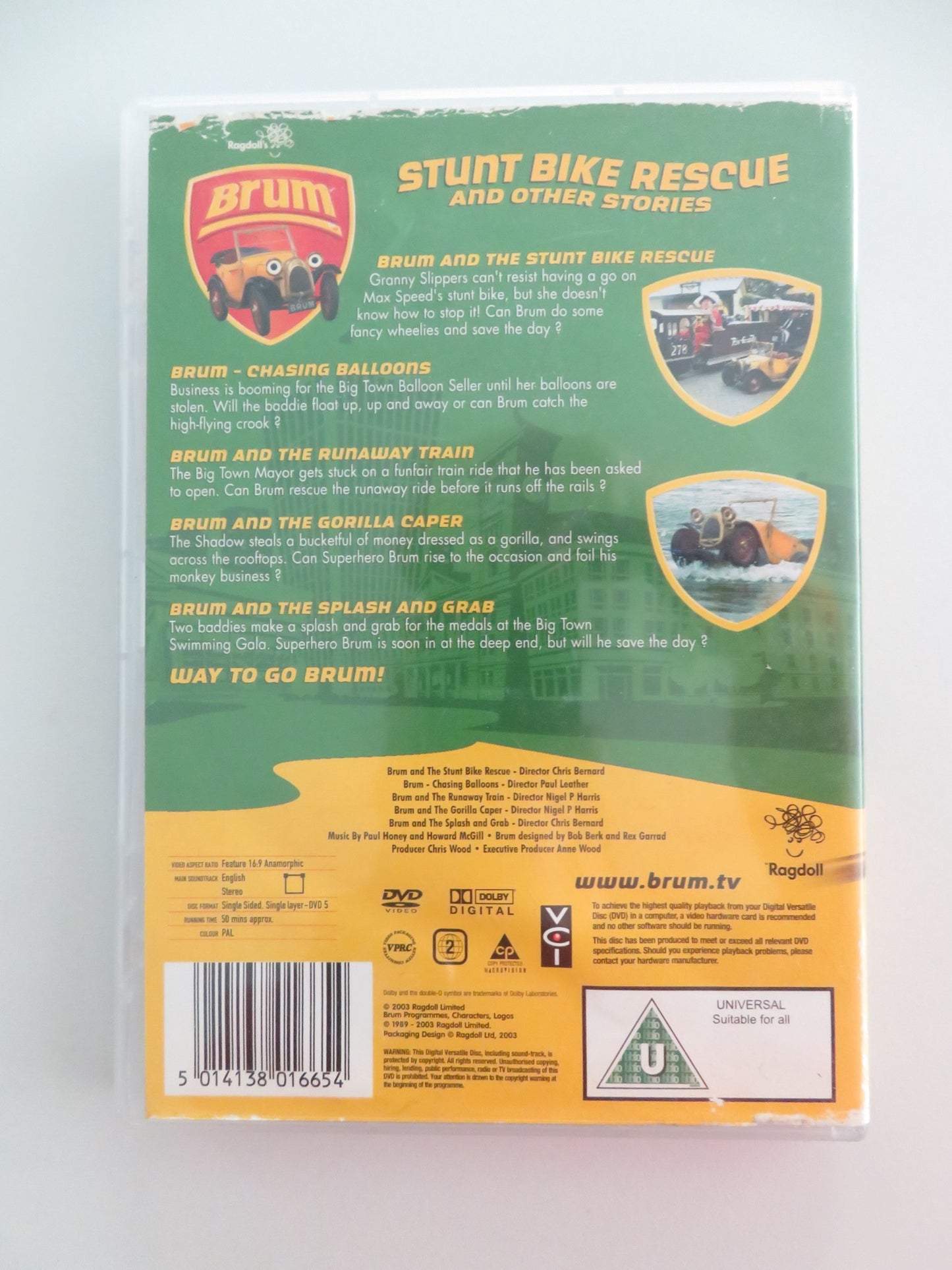 BRUM - STUNT BIKE RESCUES AND OTHER STORIES (DVD) TOYAH WILLCOX 2003 REGION 2