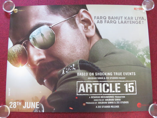 ARTICLE 15 UK QUAD ROLLED POSTER AYUSHMANN KHURRANA NASSAR 2019 - Rendezvous Cinema