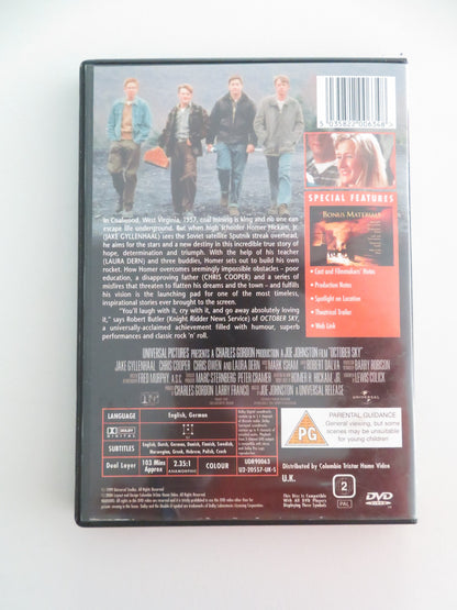 OCTOBER SKY (DVD) JAKE GYLLENHAAL CHRIS COOPER 1999 REGION 2