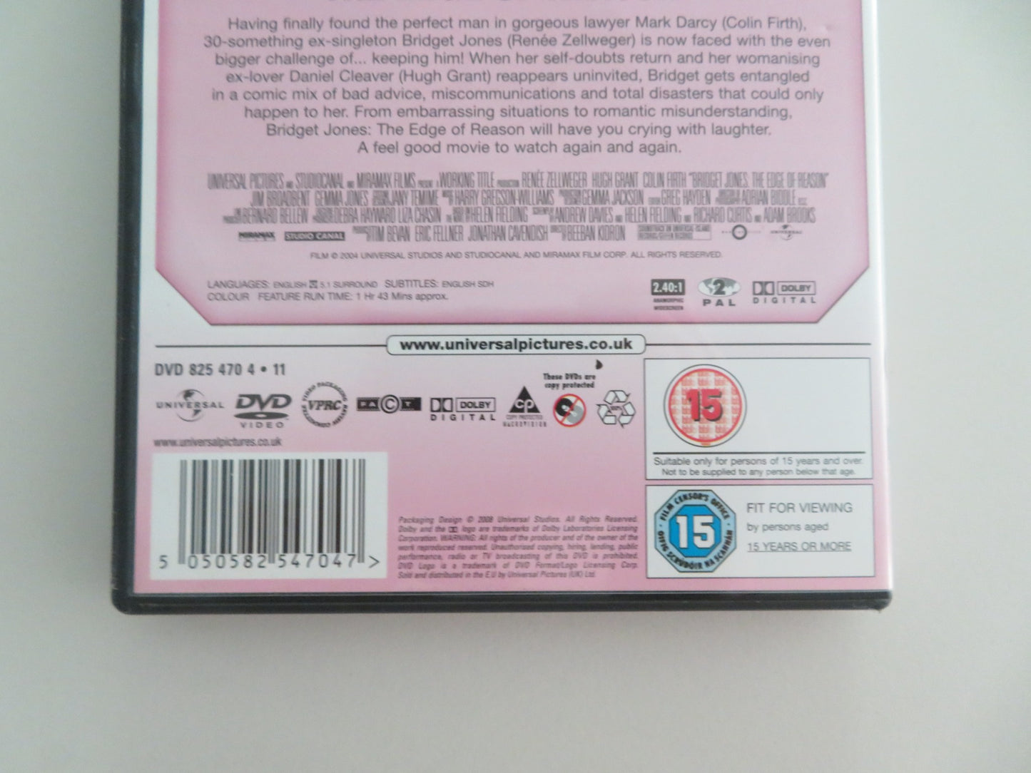 BRIDGET JONES'S DIARY AND THE EDGE OF REASON - 2 DISCS (DVD) 2001 REGION 2