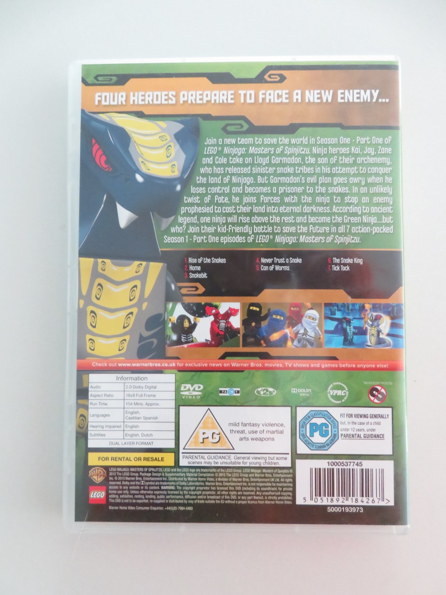 NINJAGO: MASTERS OF SPINJITZU - SEASON ONE, PART ONE (DVD) LEGO 2011 REGION 2