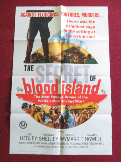 THE SECRET OF BLOOD ISLAND FOLDED US ONE SHEET POSTER JACK HEDLEY B.SHELLEY 1965