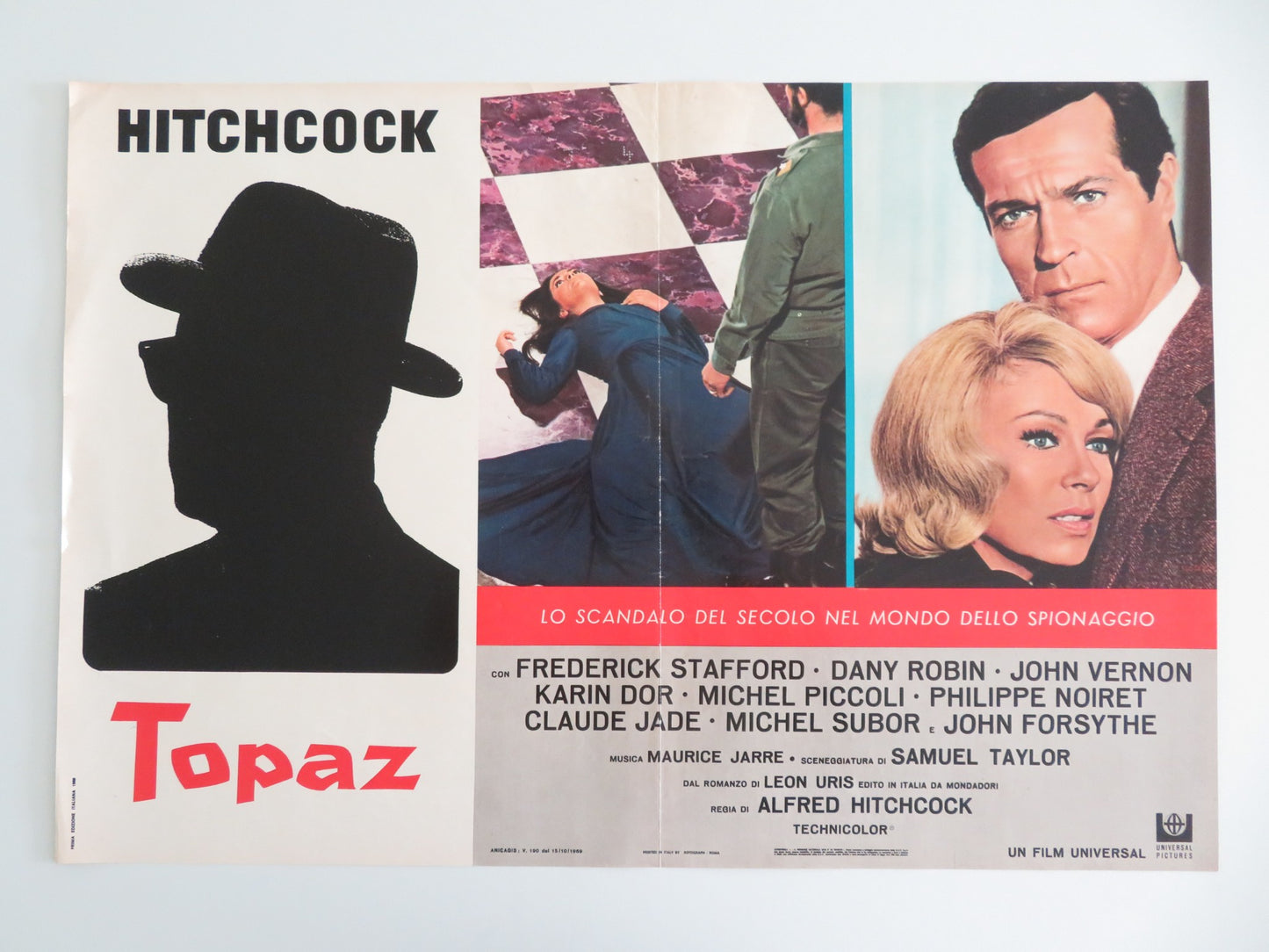 TOPAZ - A ITALIAN FOTOBUSTA POSTER FREDERICK STAFFORD DANY ROBIN 1969 - Rendezvous Cinema