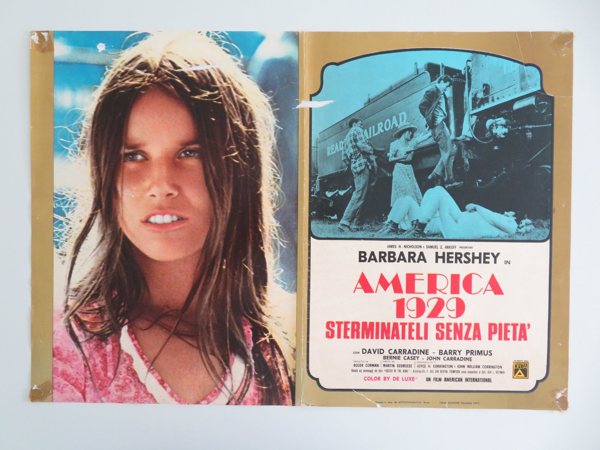 BOXCAR BERTHA ITALIAN FOTOBUSTA POSTER BARBARA HERSHEY DAVID CARRADINE 1973 - Rendezvous Cinema