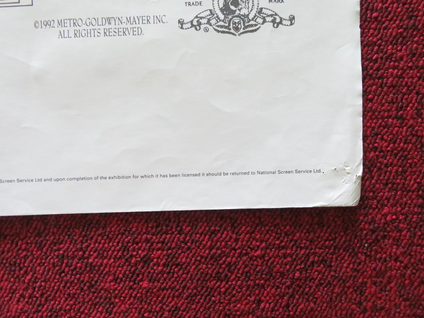 OF MICE AND MEN UK QUAD POSTER FOLDED JOHN MALKOVICH GARY SINISE 1992