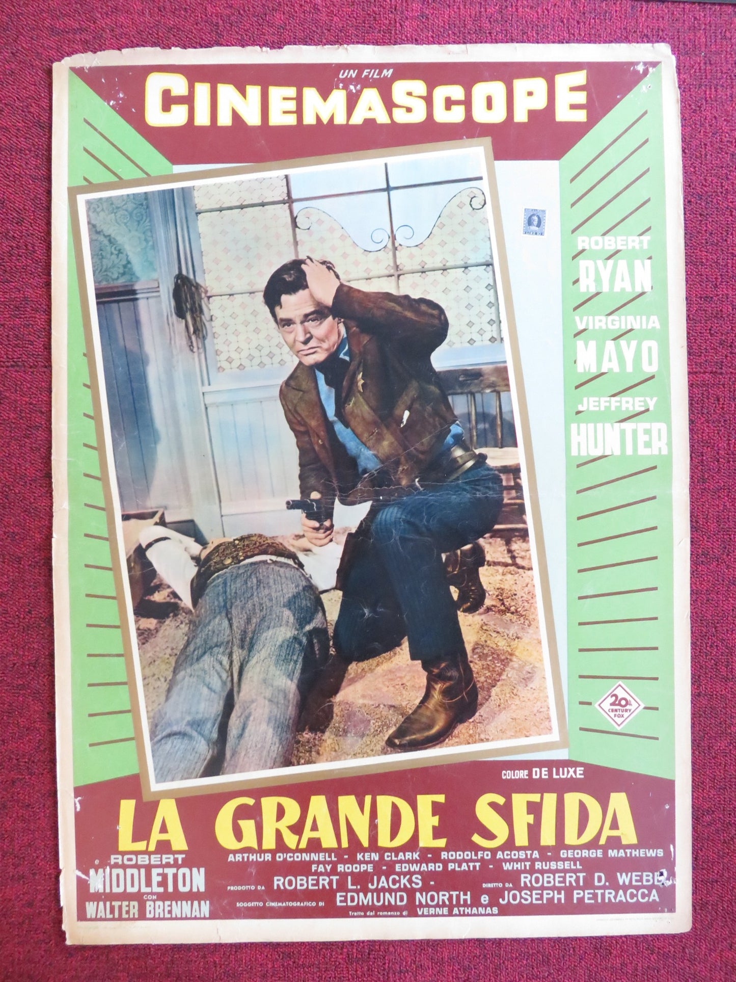 THE PROUD ONES - C ITALIAN FOTOBUSTA POSTER ROBERT RYAN VIRGINIA MAYO 1956 - Rendezvous Cinema