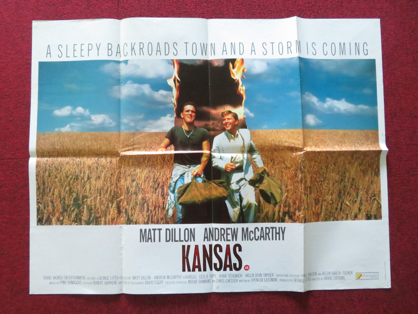 KANSAS UK QUAD POSTER FOLDED MATT DILLON ANDREW MCCARTHY 1988