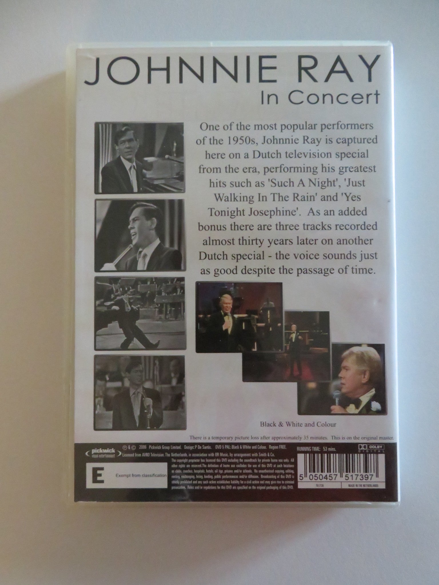 JOHNNIE RAY IN CONCERT (DVD) 2006 REGION FREE - Rendezvous Cinema