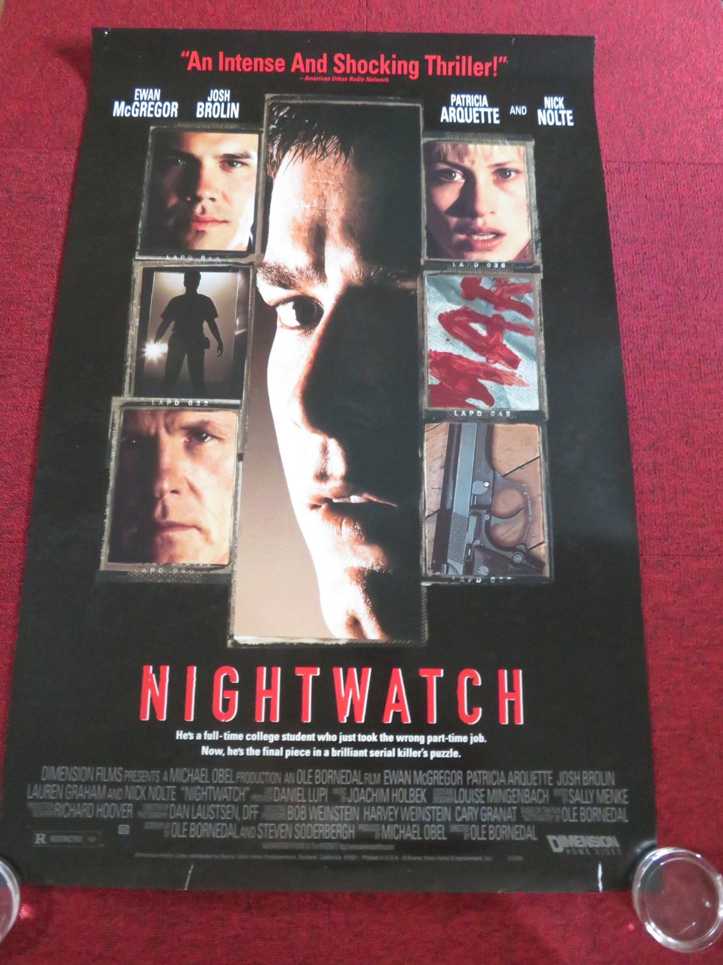 NIGHTWATCH VHS VIDEO POSTER ROLLED EWAN MCGREGOR NICK NOLTE 1997 - Rendezvous Cinema