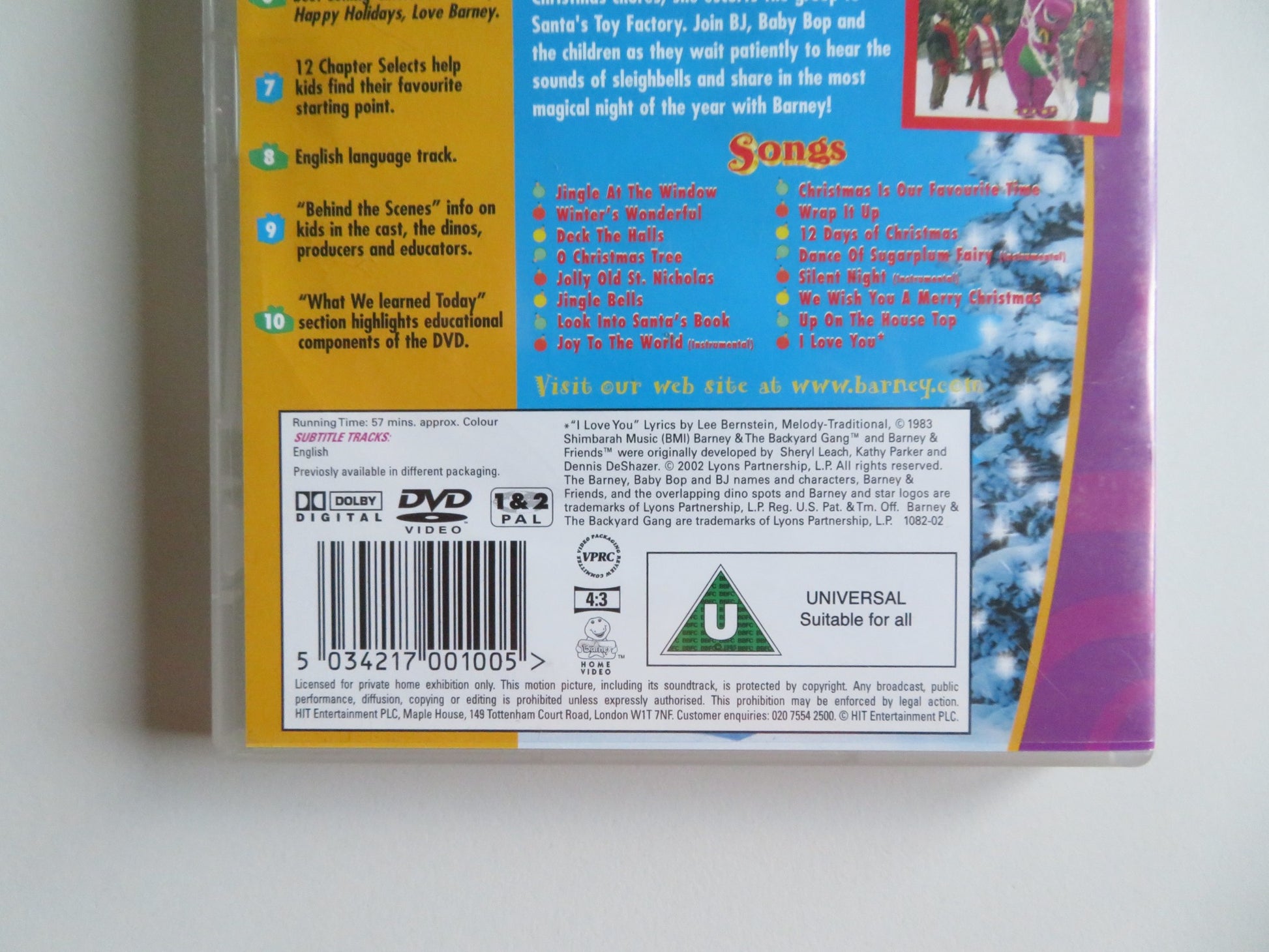 BARNEY: NIGHT BEFORE CHRISTMAS (DVD) BOB WEST DAVID JOYNER 2002 REGION 1 & 2 - Rendezvous Cinema