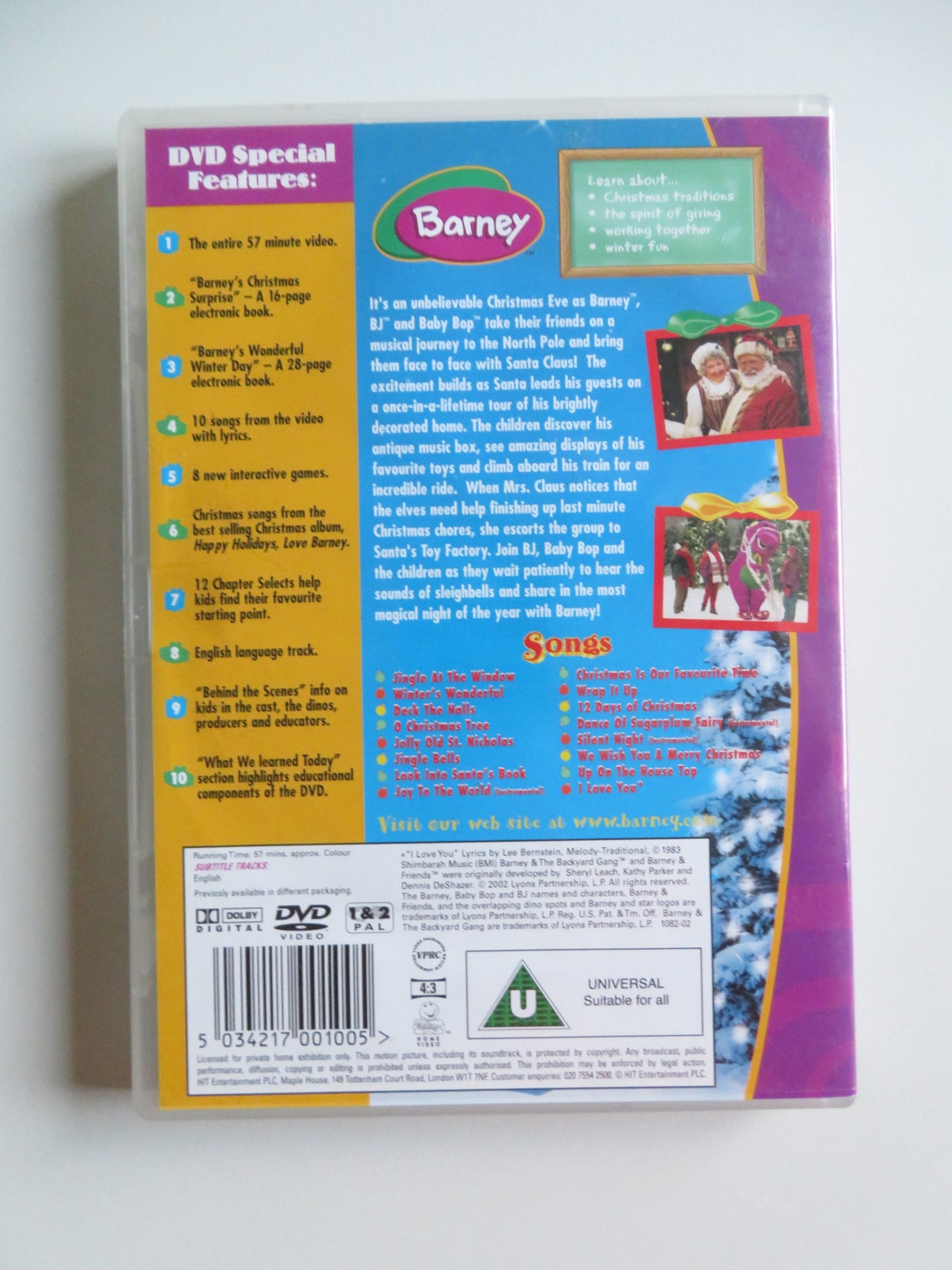 BARNEY: NIGHT BEFORE CHRISTMAS (DVD) BOB WEST DAVID JOYNER 2002 REGION 1 & 2 - Rendezvous Cinema