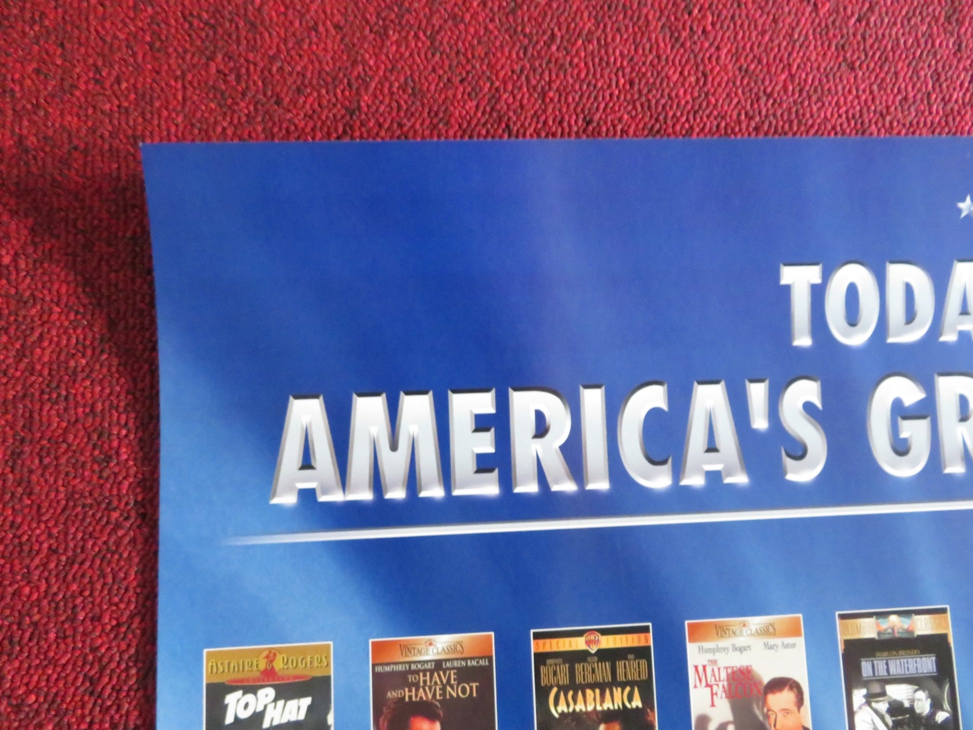 AFI'S 100 YEARS 100 STARS VHS VIDEO POSTER ROLLED AMERICAN FILM INSTITUTE 1999 - Rendezvous Cinema