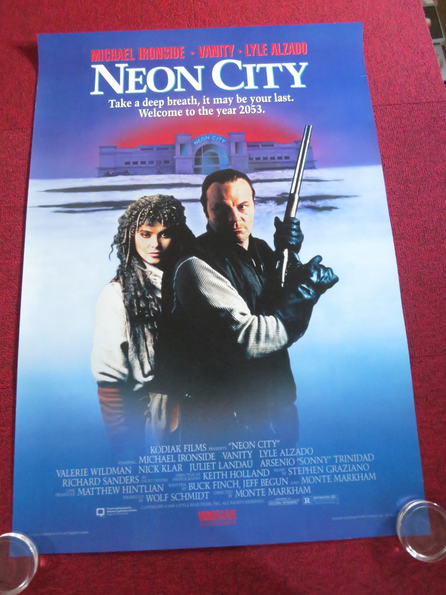 NEON CITY VHS VIDEO POSTER ROLLED MICHAEL IRONSIDE VANITY 1991 - Rendezvous Cinema