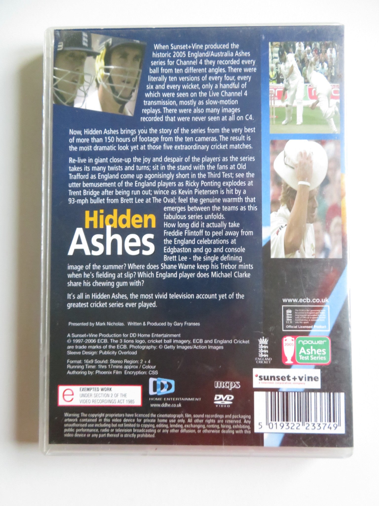 HIDDEN ASHES (DVD) SHANE WARNE RICKY PONTING 2005 REGION 2 + 4 - Rendezvous Cinema
