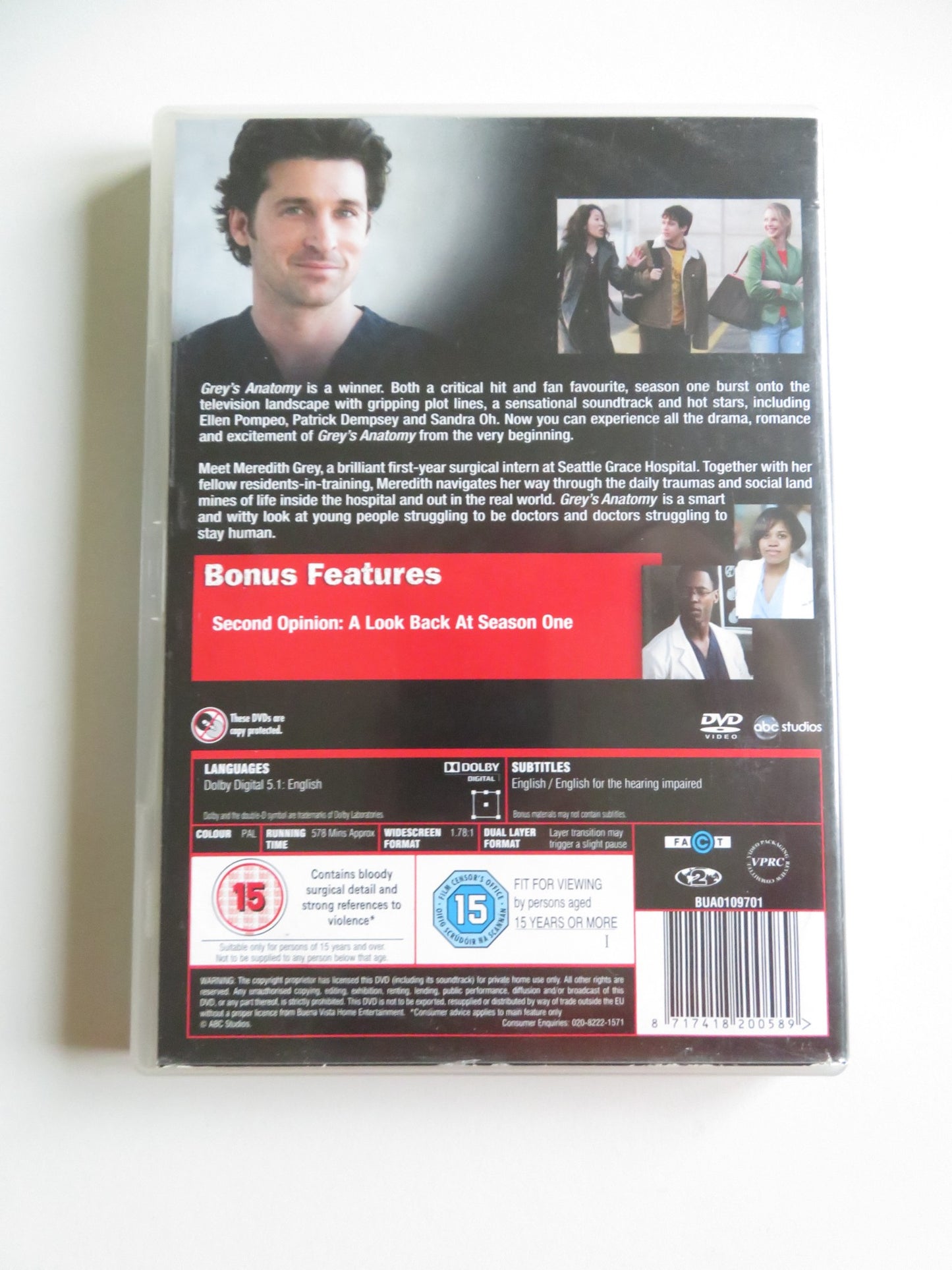 GREY'S ANATOMY - SEASON ONE - COLLECTOR'S EDITION (DVD) DEMPSEY 2005 REGION 2 - Rendezvous Cinema