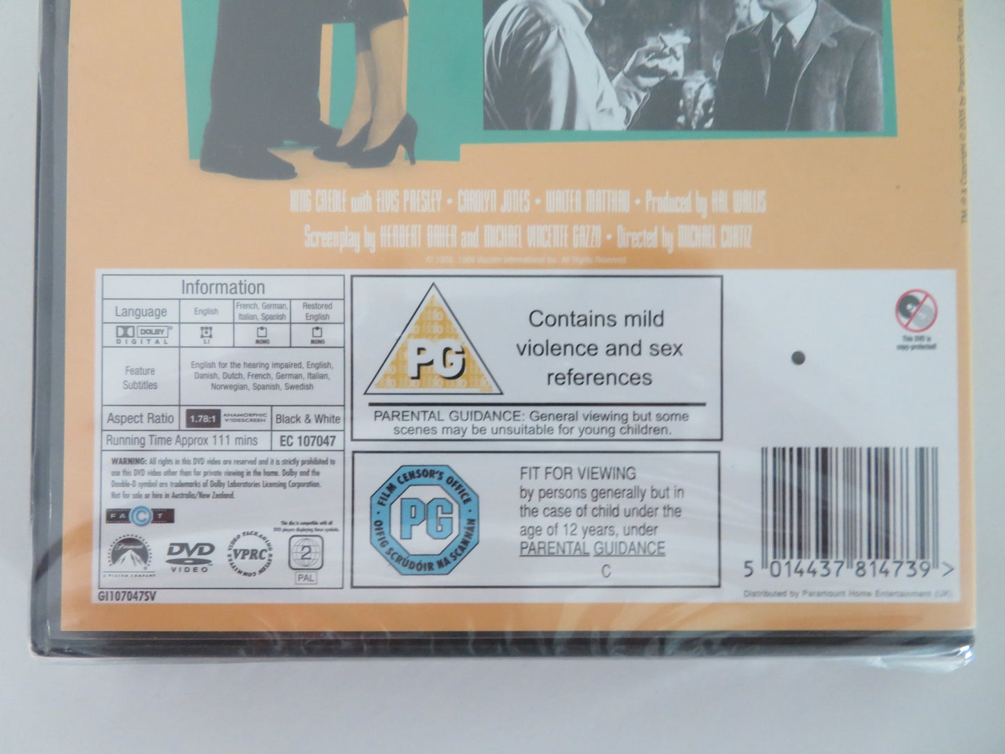 KING CREOLE (DVD) ELVIS PRESLEY CAROLYN JONES 1958 REGION 2 - Rendezvous Cinema