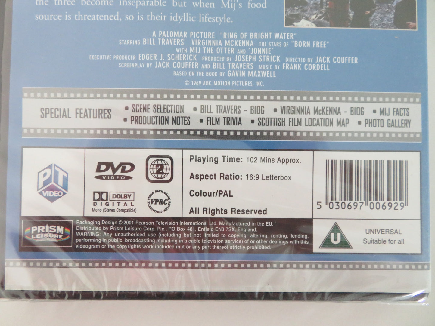 RING OF BRIGHT WATER (DVD) BILL TRAVERS VIRGINIA MCKENNA 1969 REGION 2 - Rendezvous Cinema