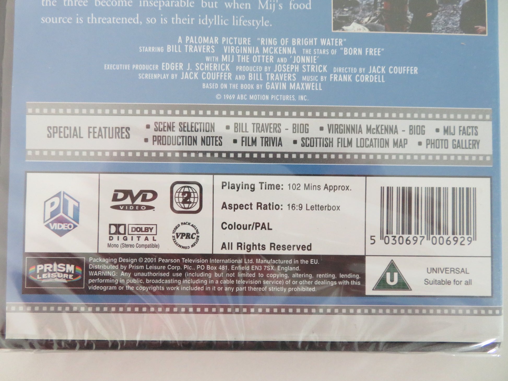 RING OF BRIGHT WATER (DVD) BILL TRAVERS VIRGINIA MCKENNA 1969 REGION 2 - Rendezvous Cinema