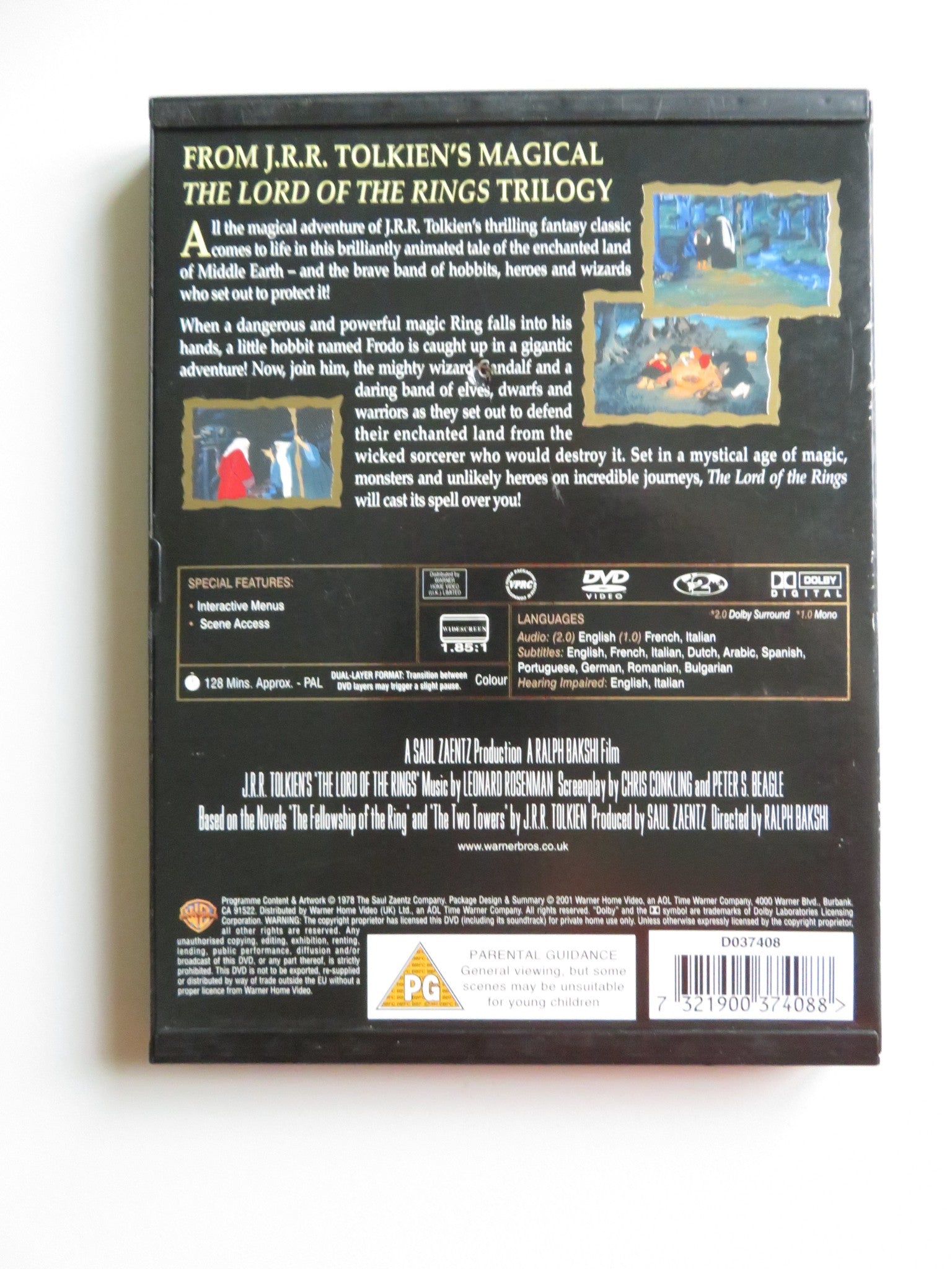 THE LORD OF THE RINGS (DVD) CHRISTOPHER GUARD WILLIAM SQUIRE 1978 REGION 2 - Rendezvous Cinema