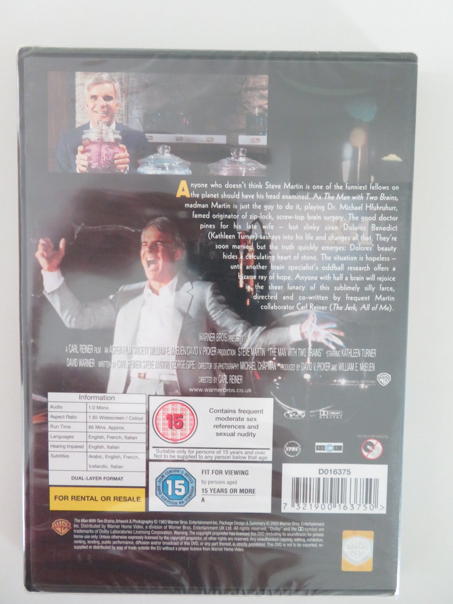THE MAN WITH TWO BRAINS (DVD) STEVE MARTIN KATHLEEN TURNER 1983 REGION 2 - Rendezvous Cinema