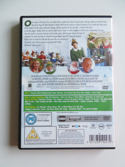 ELF - B -  2 DISCS (DVD) WILL FERRELL JAMES CAAN 2003 REGION 2
