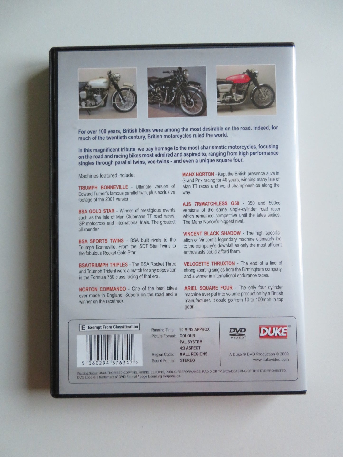 GREAT BRITISH BIKES (DVD) TRIUMPH BONNEVILLE BSA GOLD STAR 2009 REGION ALL - Rendezvous Cinema