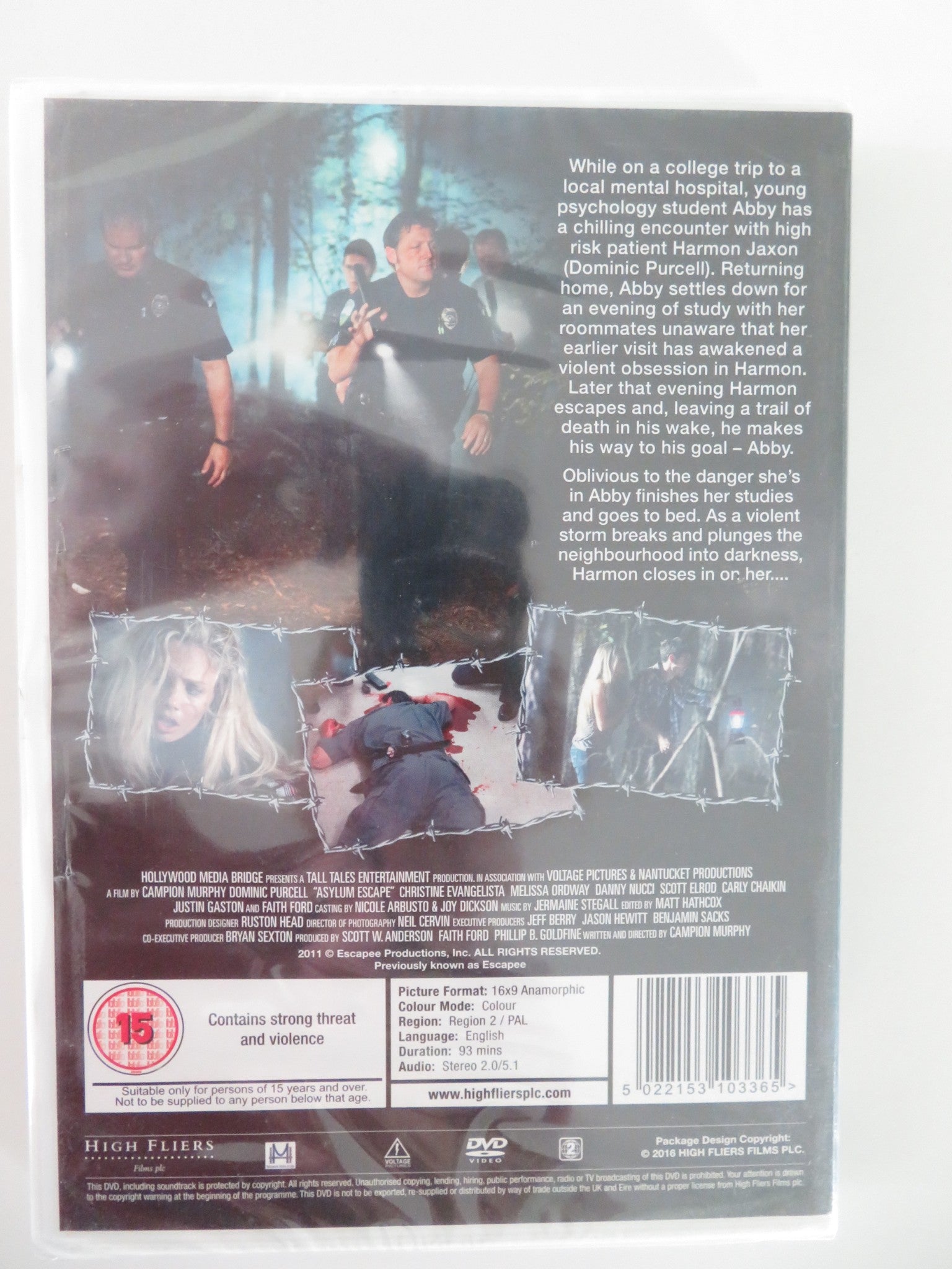 ASYLUM ESCAPE - ESCAPEE (DVD) DOMINIC PURCELL C. EVANGELISTA 2011 REGION 2 - Rendezvous Cinema
