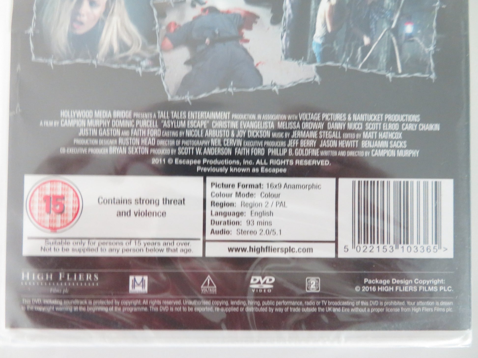 ASYLUM ESCAPE - ESCAPEE (DVD) DOMINIC PURCELL C. EVANGELISTA 2011 REGION 2 - Rendezvous Cinema