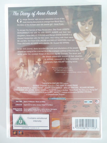THE DIARY OF ANN FRANK (DVD) MILLE PERKINS JOSEPH SKILDKRAUT 1959 REGION 2 - Rendezvous Cinema